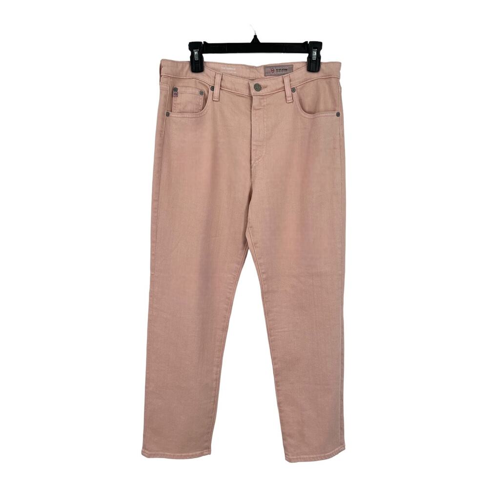 AG Adriano Goldschmied jeans The Isabelle high rise straight crop pink size 32 - Picture 2 of 7